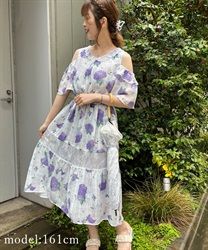 web価格/15h限定】紫陽花柄ロングワンピース | axes femme | axes