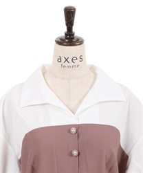 シャツカラードッキングワンピース | outlet | axes femme online shop