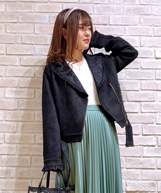 OUTLET】【Web価格】スエードフリルライダースジャケット | outlet | axes femme online shop