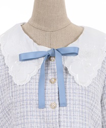 刺繍襟モールツィードジャケット | outlet | axes femme online shop
