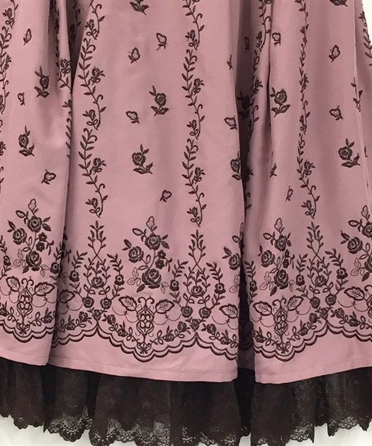 リボン付パネル刺繍スカート | vintage｜axesfemme online shop