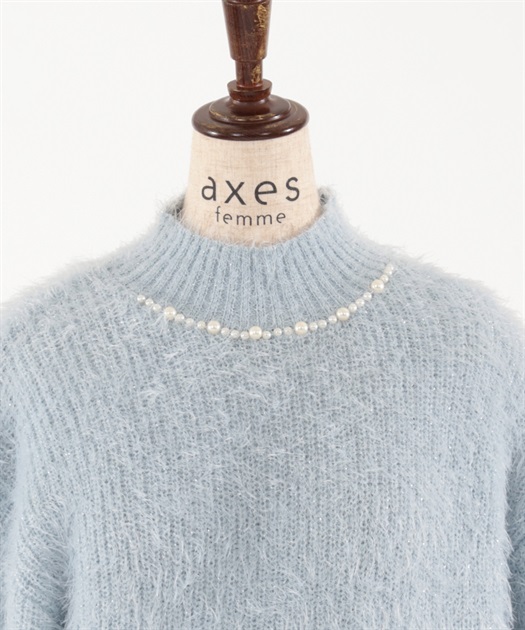 パール付フェザーニット | axes femme | axes femme online shop