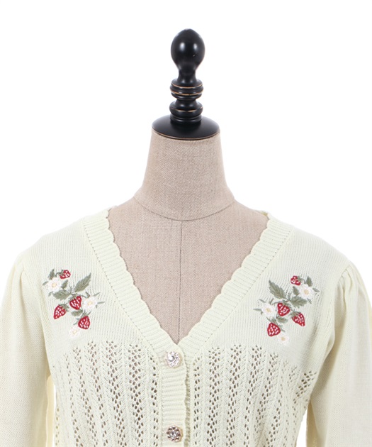 ストロベリー刺繍ニットカーディガン | 衣料 | axes femme online shop
